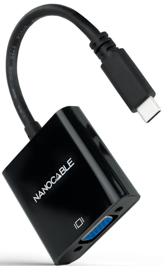 Nanocable - Adaptador NanoCable USB-C M para VGA F 10 CM Negro