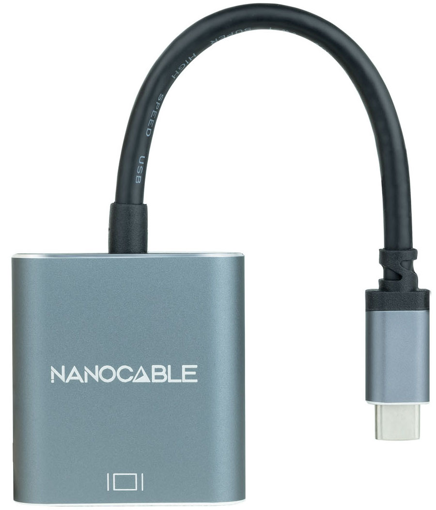 Adaptador NanoCable USB-C M para VGA F 10 CM Gris