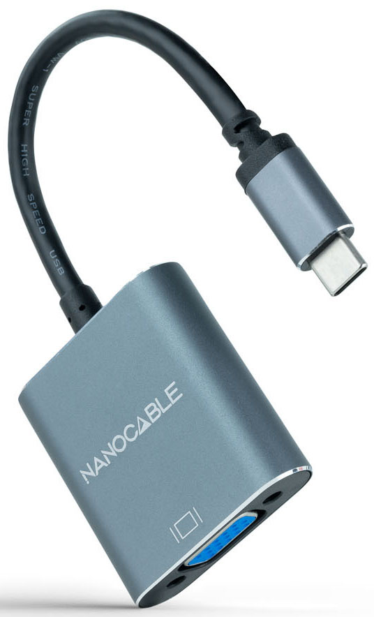 Nanocable - Adaptador NanoCable USB-C M para VGA F 10 CM Gris