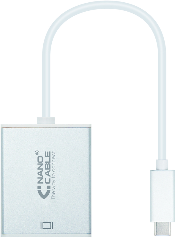 Adaptador NanoCable USB-C M para VGA F 10 CM Aluminio