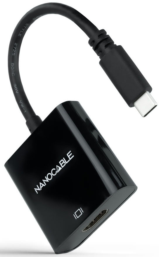 Nanocable - Adaptador NanoCable USB-C M para HDMI F 15 CM Negro