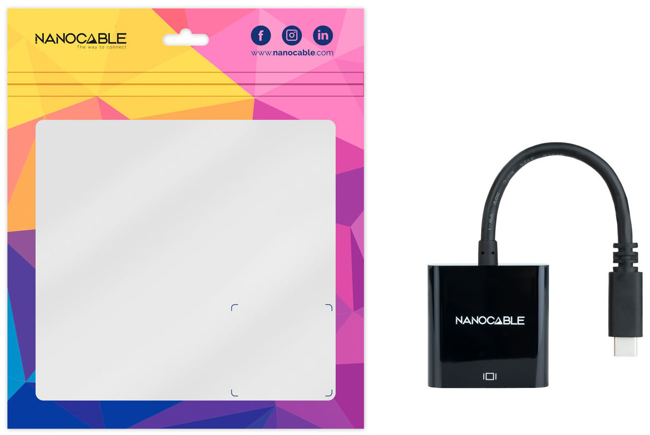 Nanocable - Adaptador NanoCable USB-C M para HDMI F 15 CM Negro