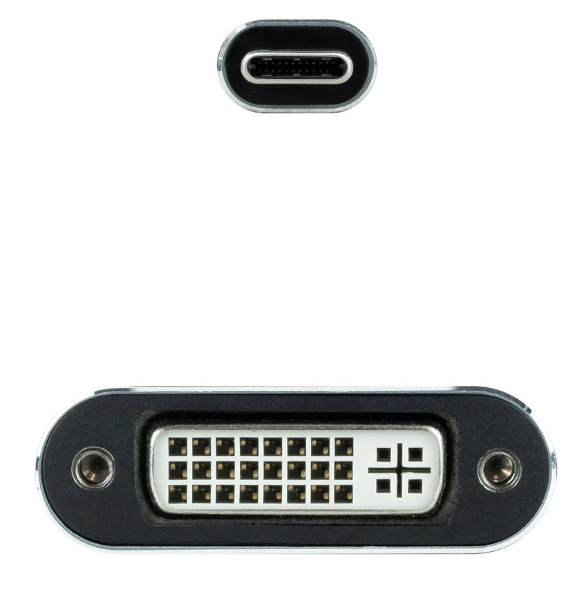Nanocable - Adaptador NanoCable USB-C para DVI-D 15 CM Gris