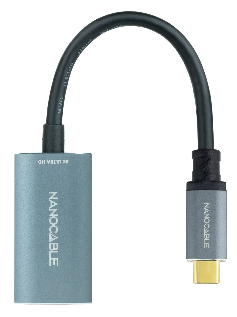 Nanocable - Adaptador NanoCable USB-C para DisplayPort 8K 15 CM Alumínio