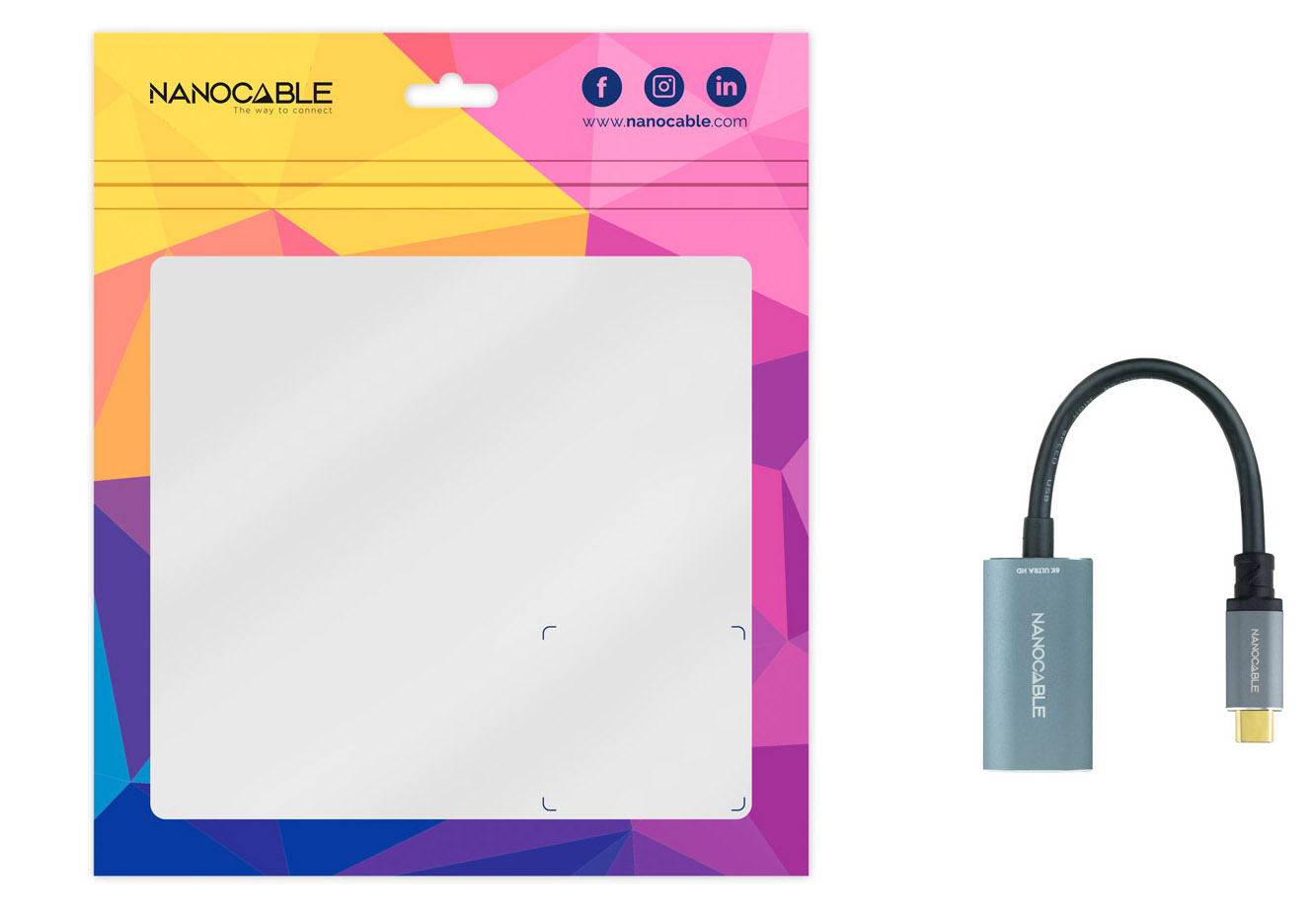 Nanocable - Adaptador NanoCable USB-C para DisplayPort 8K 15 CM Alumínio