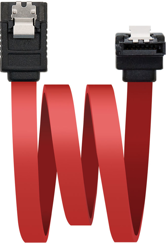Cable SATA III Angular NanoCable 50 CM Rojo c/trave