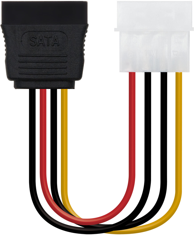 Cable de Alimentación SATA NanoCable - 5.25" (Molex 4 Pinos) M - SATA F 16CM OEM