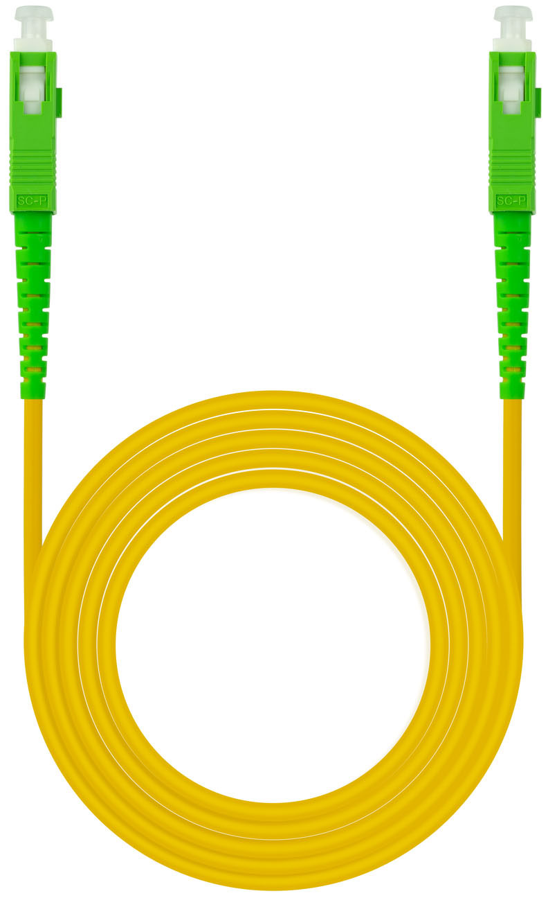 Cable de Fibra Óptica NanoCable SC/APC-SC/APC Monomodo Simplex LSZH 2 M Amarillo