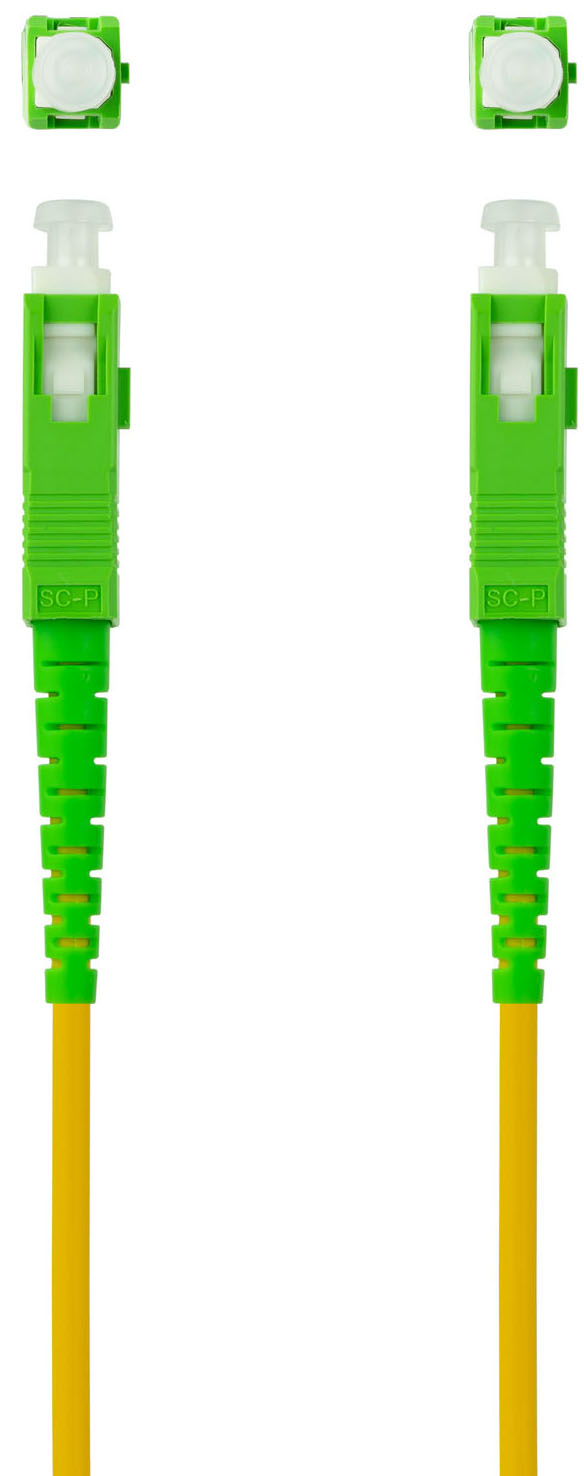 Nanocable - Cable de Fibra Óptica NanoCable SC/APC-SC/APC Monomodo Simplex LSZH 2 M Amarillo
