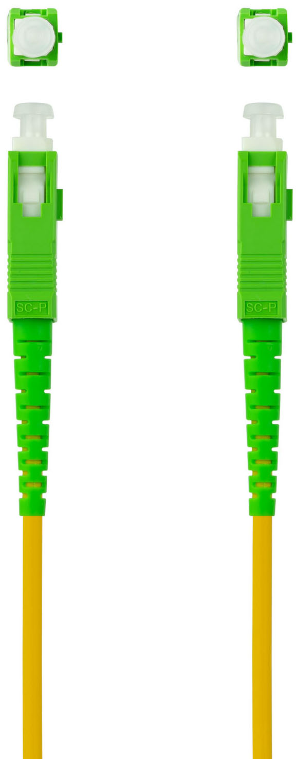 Nanocable - Cable de Fibra Óptica NanoCable SC/APC-SC/APC Monomodo Simplex LSZH 3 M Amarillo