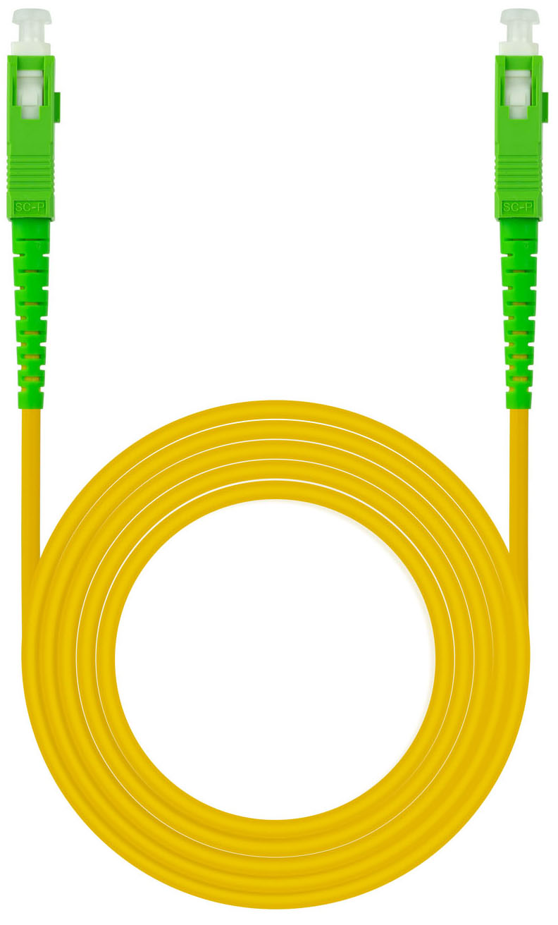 Cable de Fibra Óptica NanoCable SC/APC-SC/APC Monomodo Simplex LSZH 5 M Amarillo