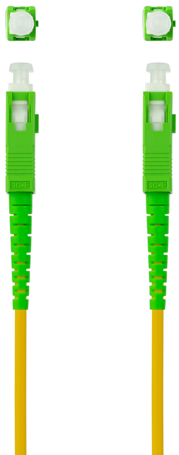 Nanocable - Cable de Fibra Óptica NanoCable SC/APC-SC/APC Monomodo Simplex LSZH 5 M Amarillo