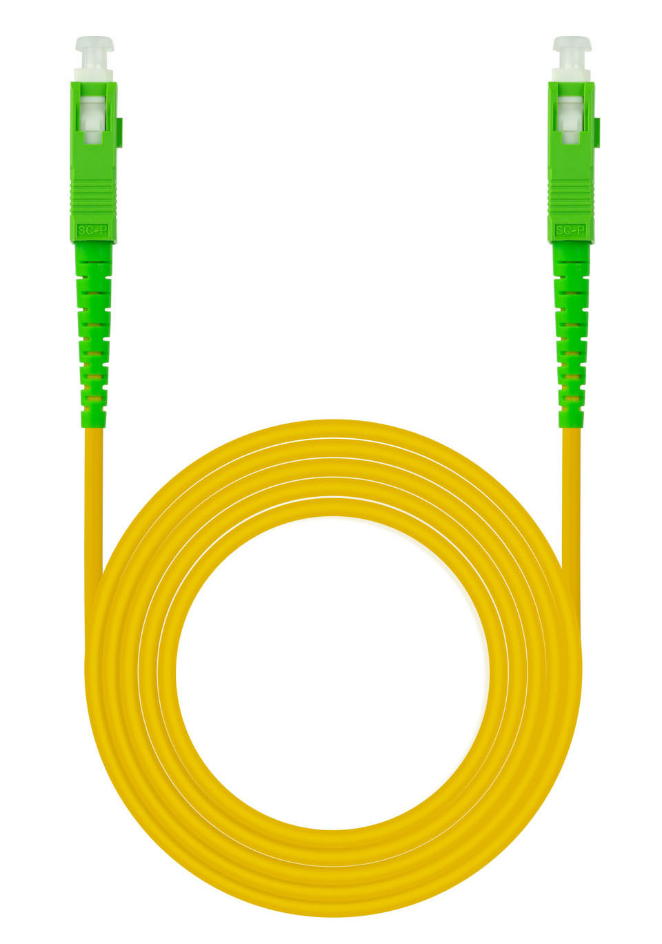 Nanocable - Cable de Fibra Óptica NanoCable SC/APC-SC/APC Monomodo Simplex LSZH 10 M Amarillo
