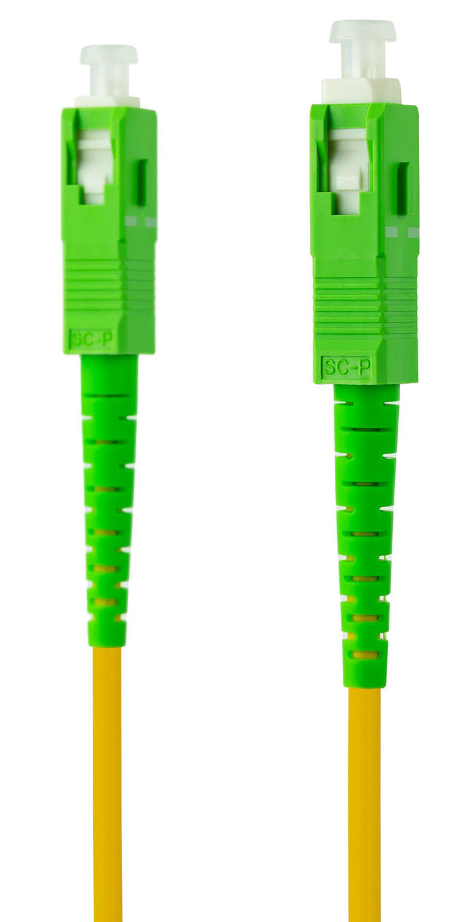 Nanocable - Cable de Fibra Óptica NanoCable SC/APC-SC/APC Monomodo Simplex LSZH 15 M Amarillo
