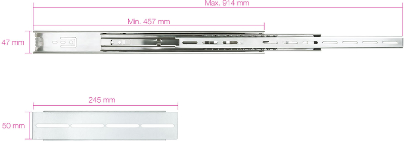 Nanocable - Guías laterales telescópicas para Caja Rack de 1919” 457-914 mm