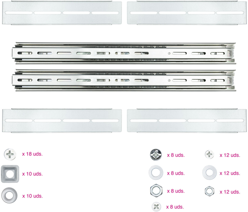 Nanocable - Guías laterales telescópicas para Caja Rack de 1919” 457-914 mm