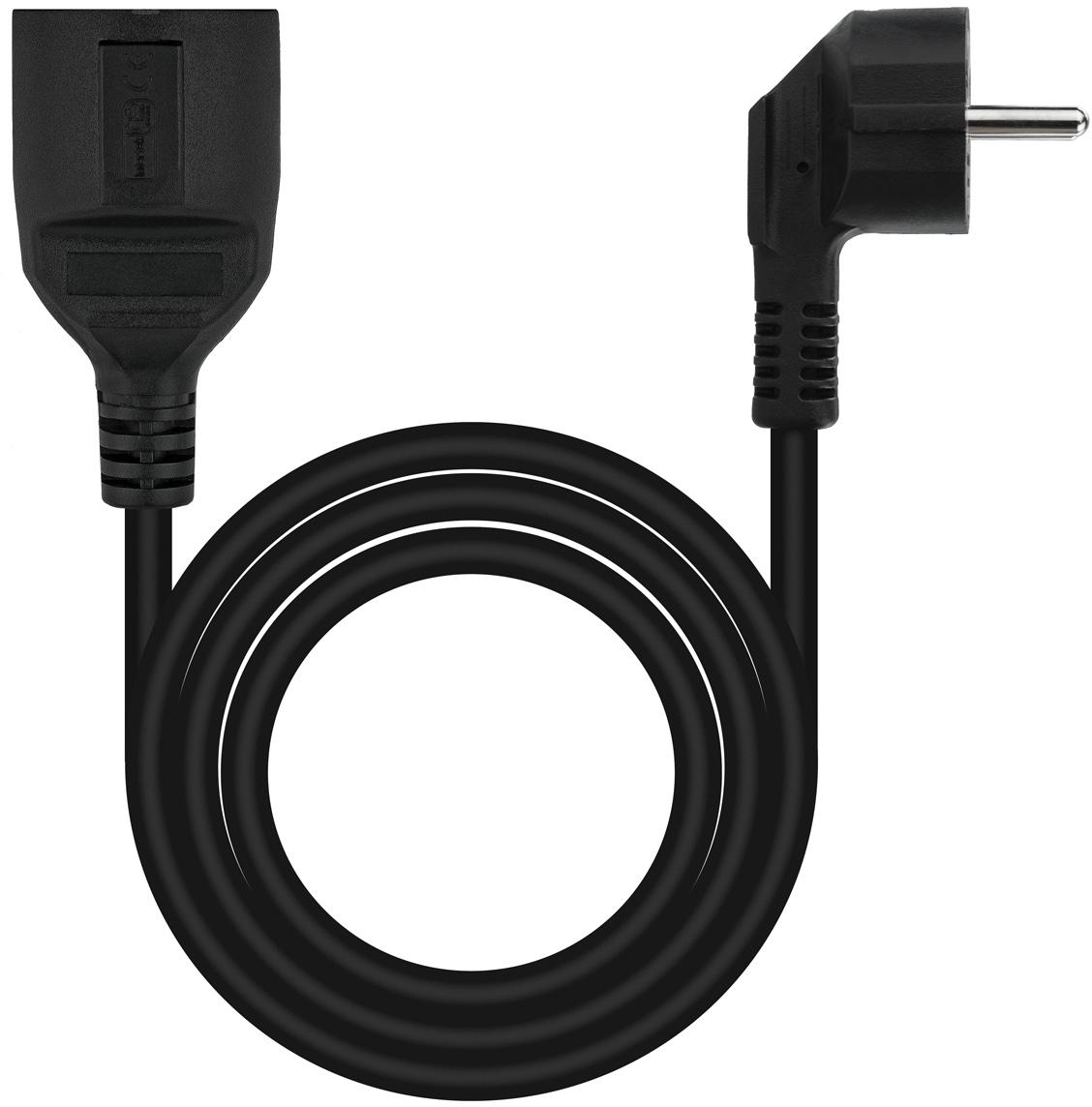 Nanocable - Cable de Alimentación Alongador 2m Negro