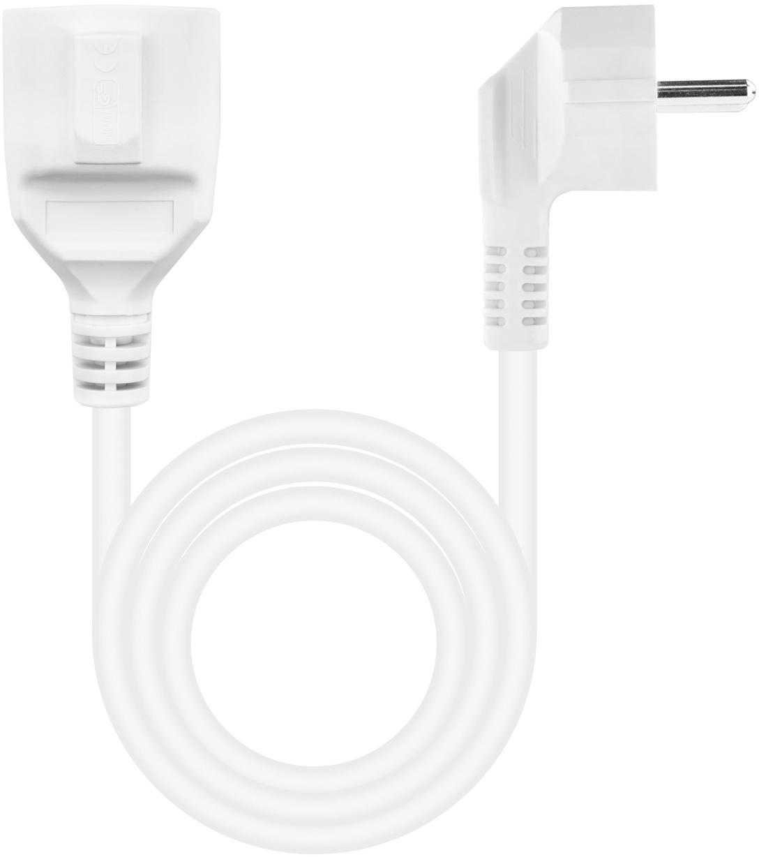 Nanocable - Cable de Alimentación Alongador 2m Blanco