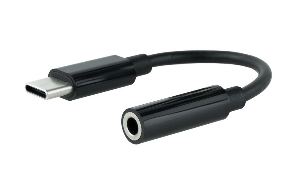 Nanocable - Cable Conversor de Audio NanoCable USB-C/M - Jack 3.5/F 11 CM Negro