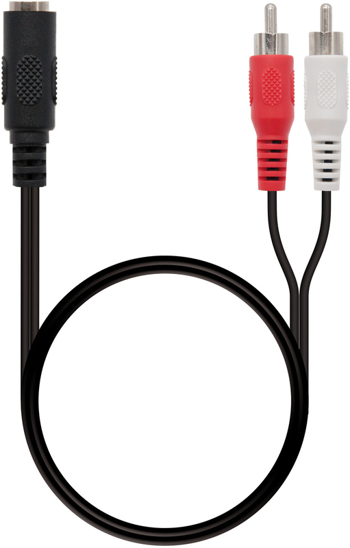 Cable de Divisão Audio NanoCable Jack 3,5/F - 2x RCA/M 1.5 M Negro