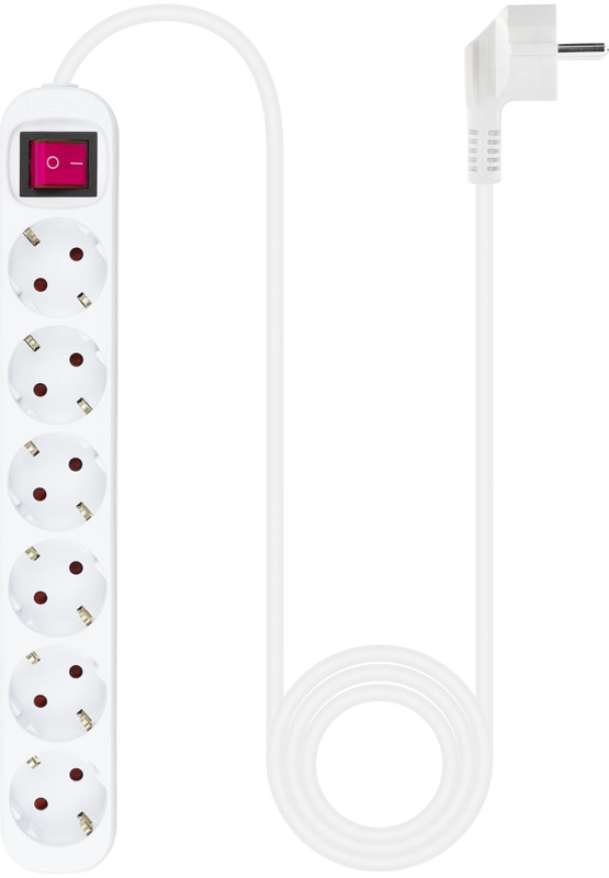 Nanocable - Regleta NanoCable 6 Tomas com switch 1.4 M Blanco