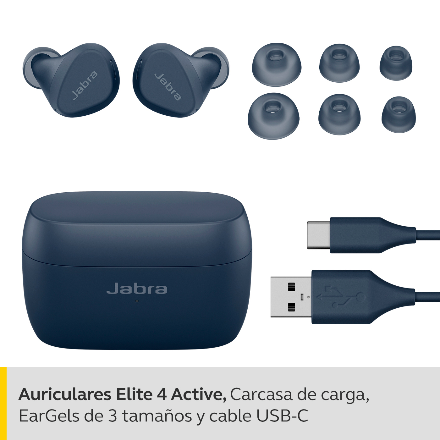 Jabra - Earbuds Jabra Elite 4 Active Navy