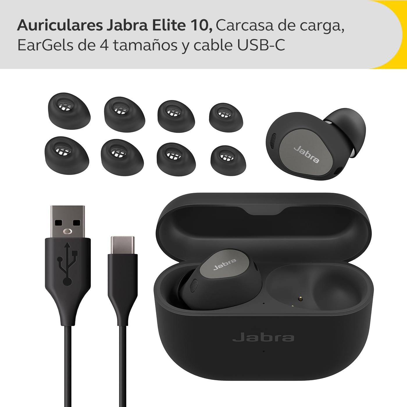 Jabra - Earbuds Jabra Elite 10 Titanium Black