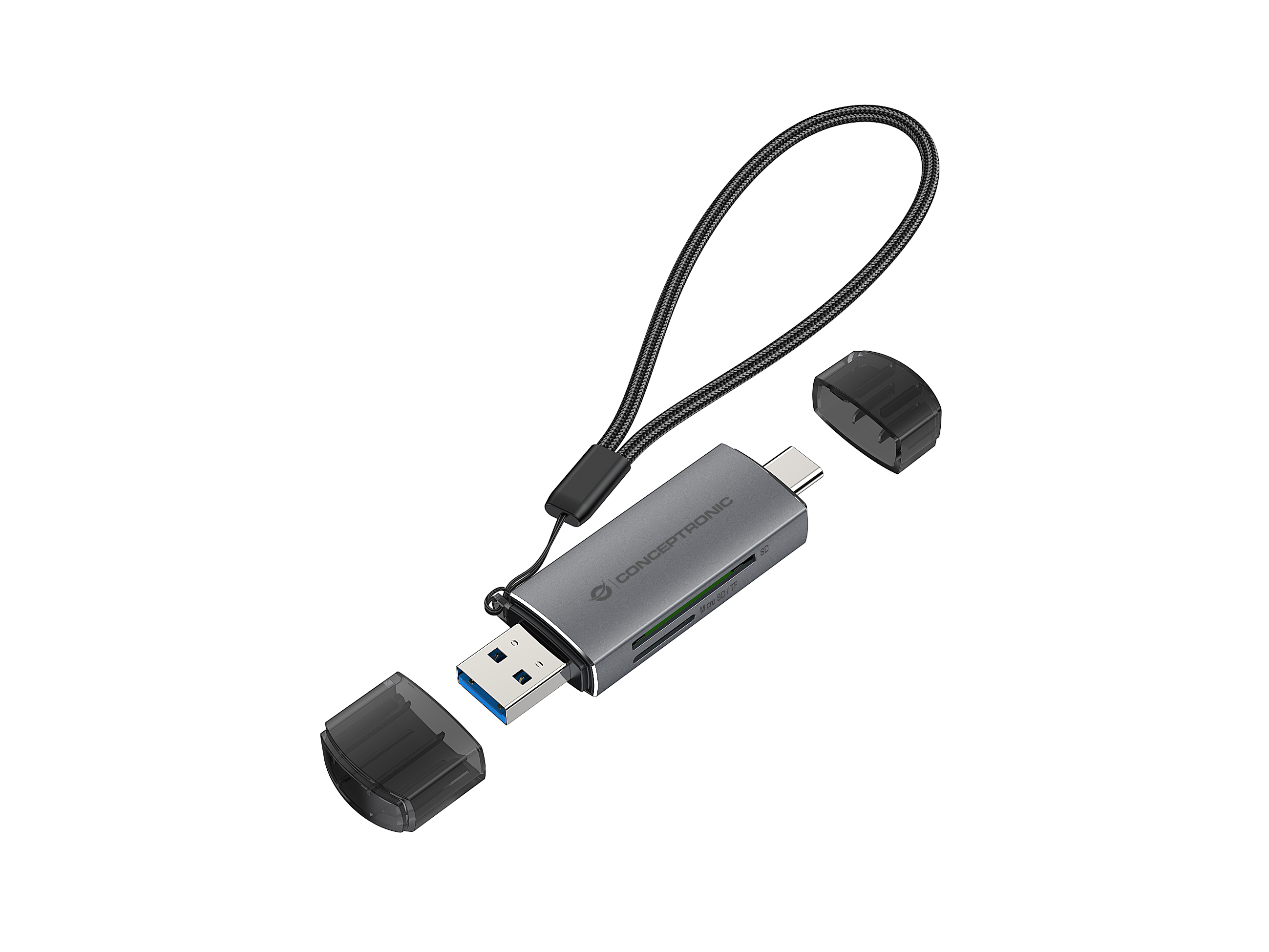 Lector de Tarjetas Conceptronic Tarjetas SD/MicroSD USB 3.0 USB-C