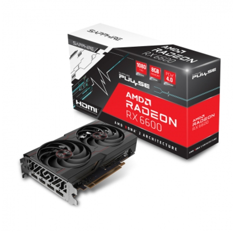 Sapphire - ** B Grade ** Tarjeta Gráfica Sapphire Radeon RX 6600 Pulse OC 8GB GDDR6