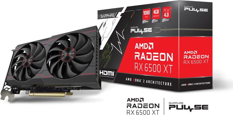 Sapphire - Tarjeta Gráfica Sapphire Radeon RX 6500 XT Pulse OC 4GB GD6