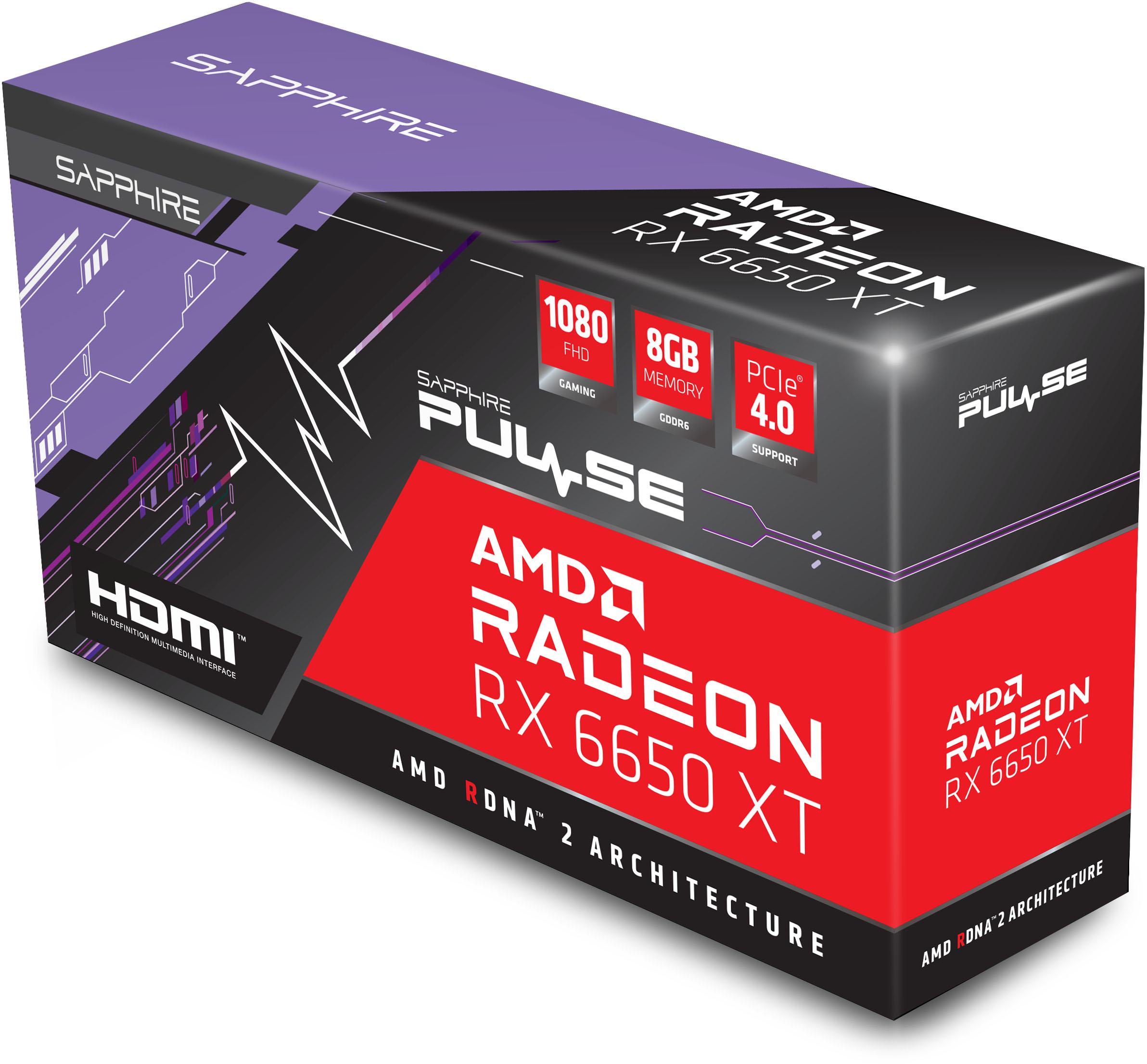 Sapphire - ** B Grade ** Tarjeta Gráfica Sapphire Radeon RX 6650 XT Pulse OC 8GB GDDR6