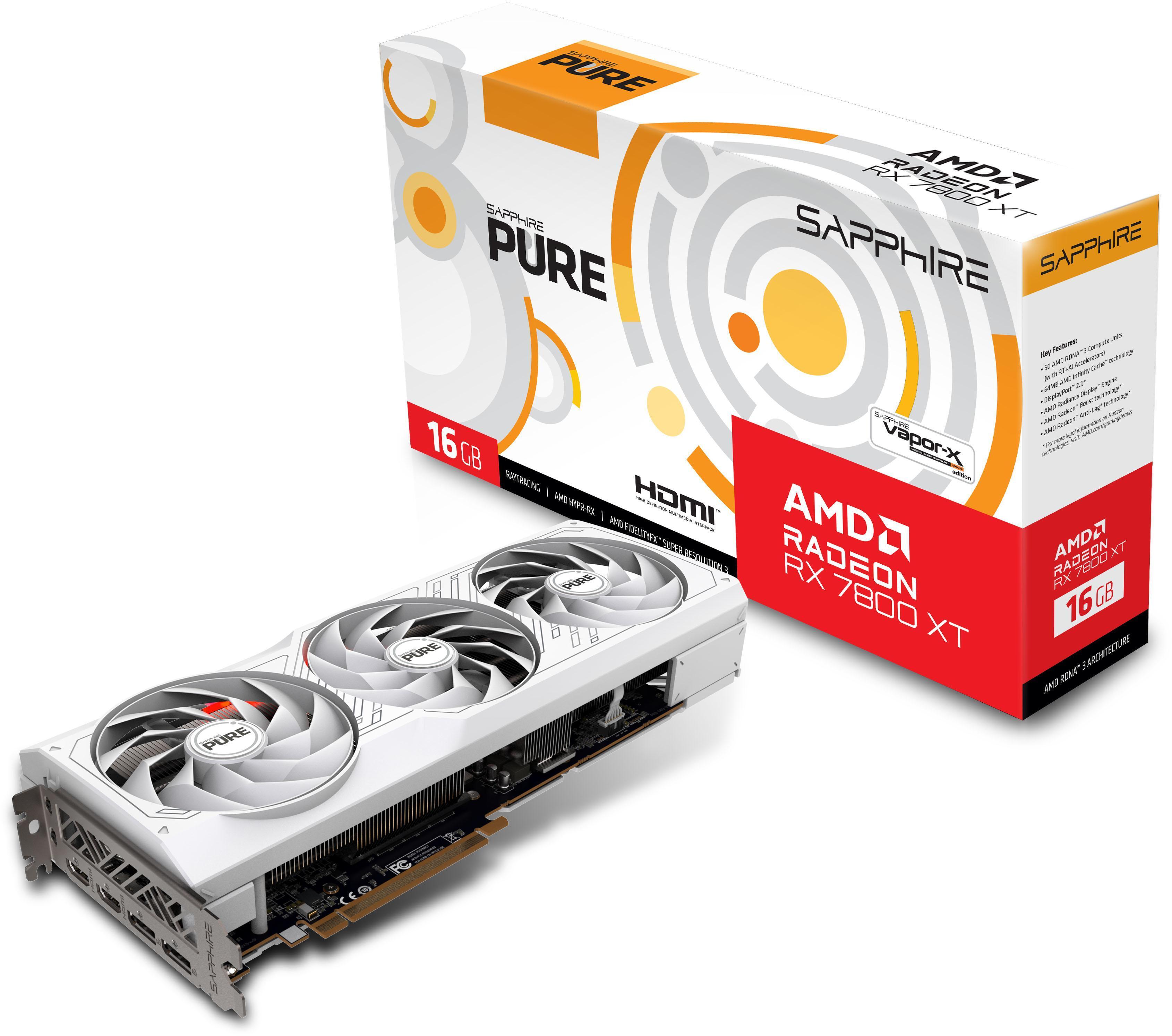 Sapphire - ** B Grade ** Tarjeta Gráfica Sapphire Radeon RX 7800 XT Pure 16GB GDDR6