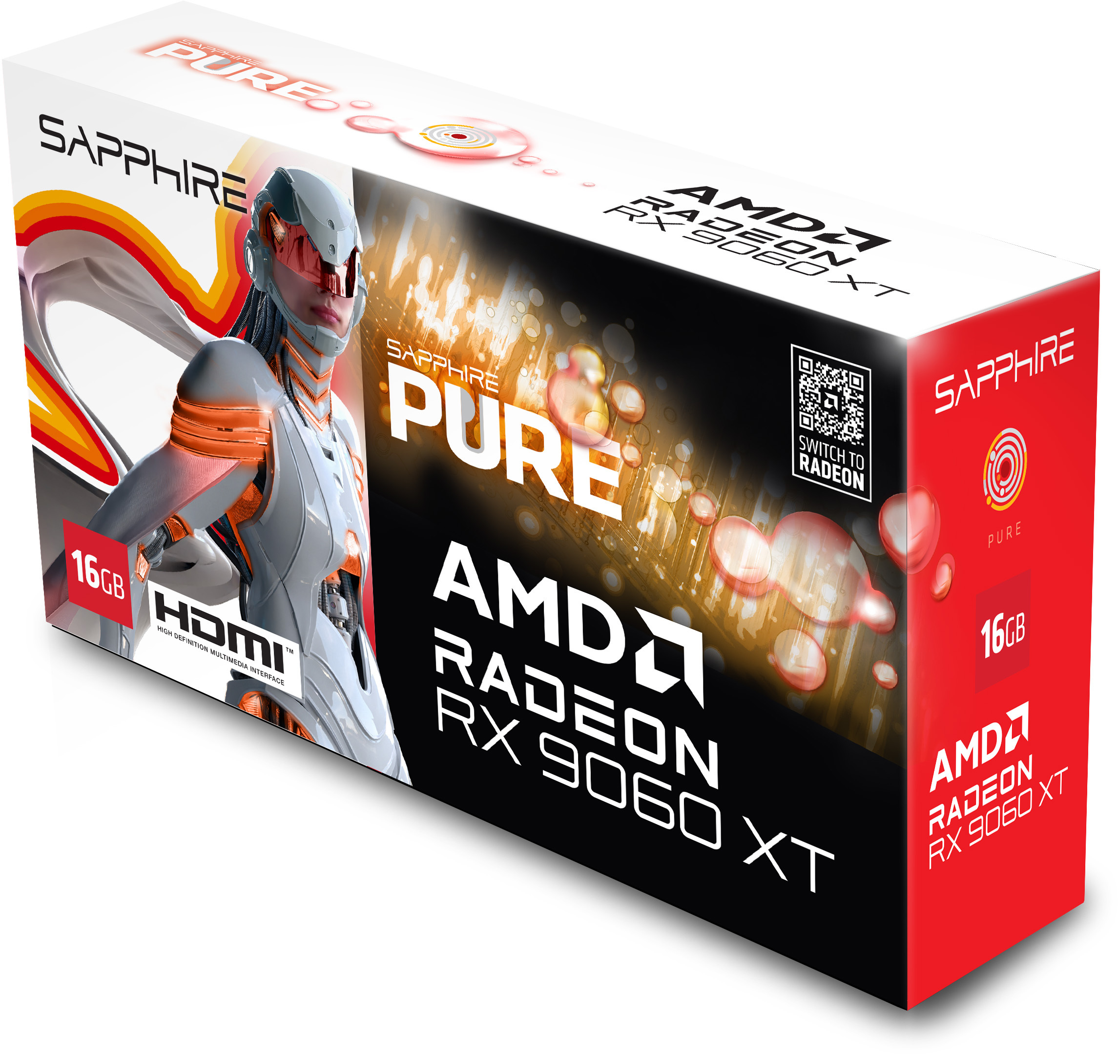 Sapphire - Tarjeta Gráfica Sapphire Radeon RX 9060 XT Pure OC 16GB GDDR6