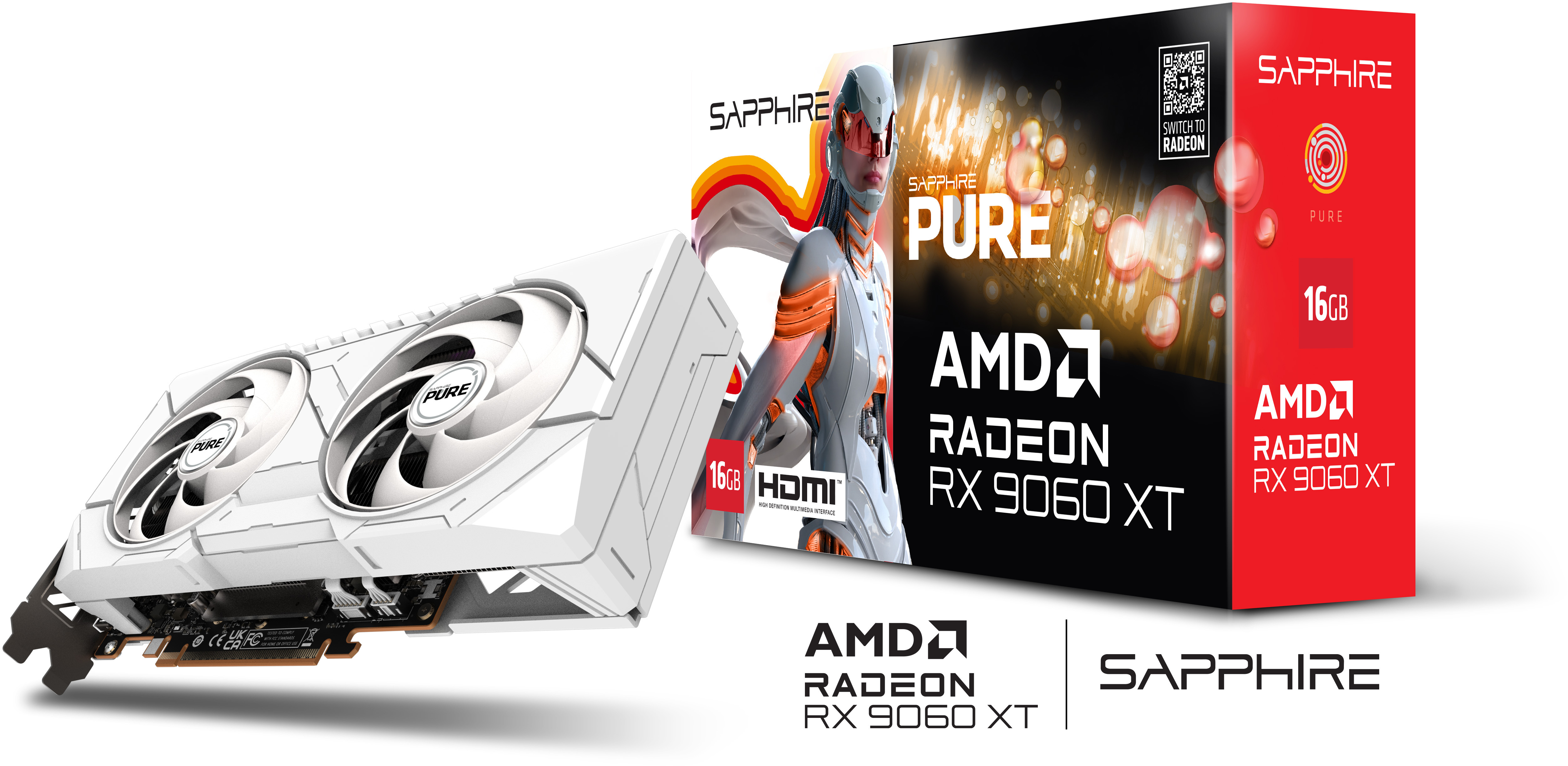 Sapphire - Tarjeta Gráfica Sapphire Radeon RX 9060 XT Pure OC 16GB GDDR6