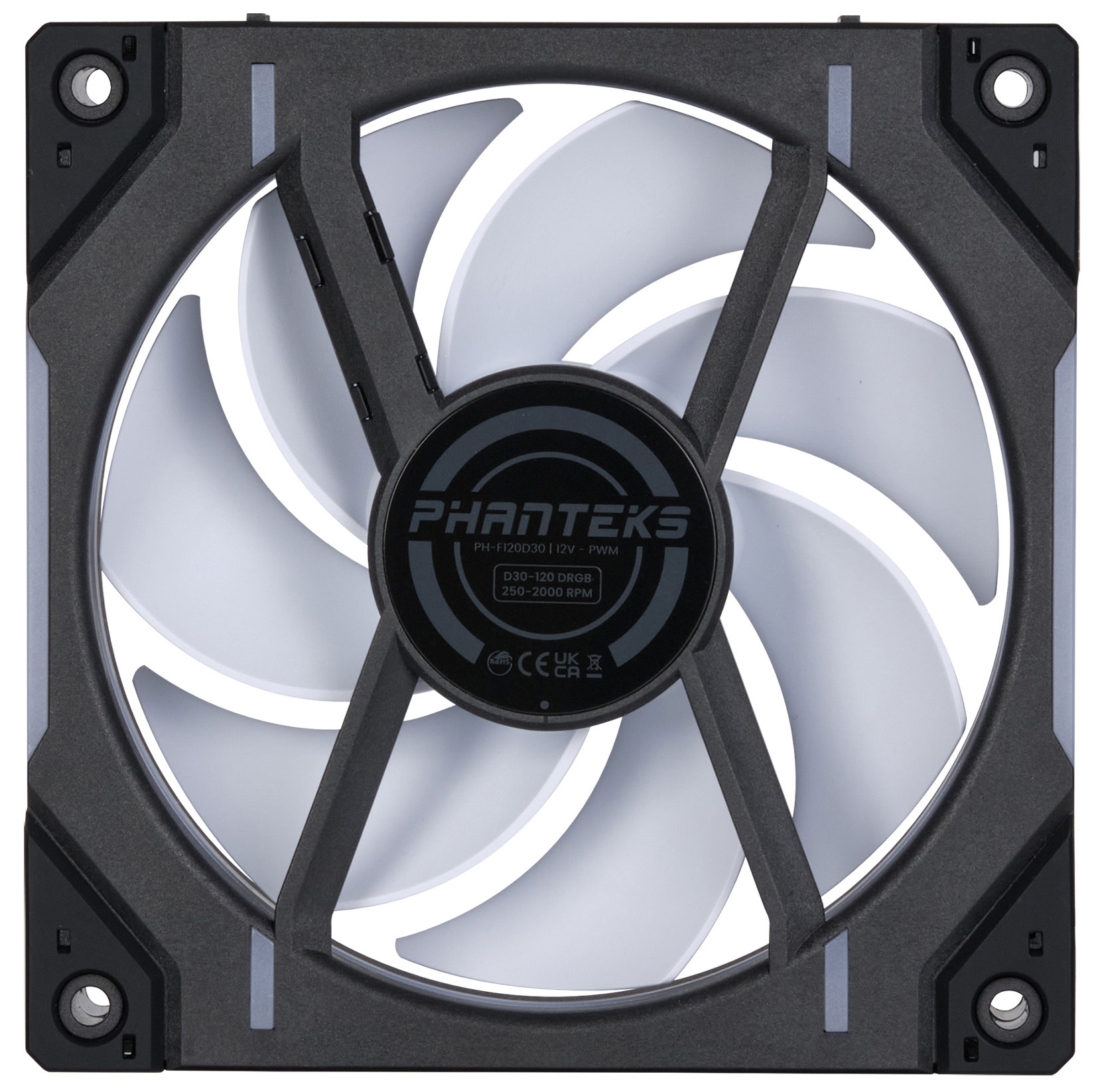 Phanteks - Ventilador Phanteks D30 PWM D-RGB Negro Pack 3 - 120mm