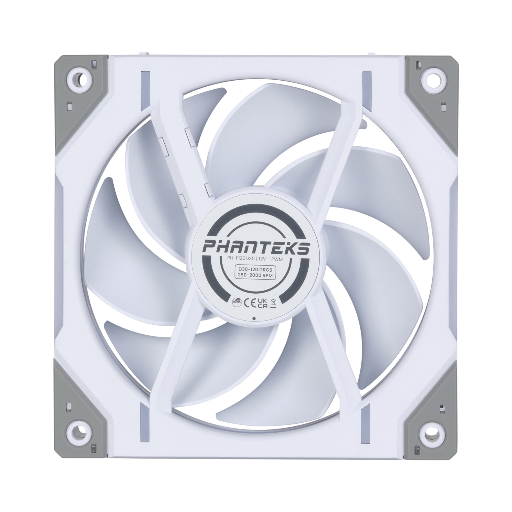 Phanteks - Ventilador Phanteks D30 PWM D-RGB Blanco Pack 3 - 120mm