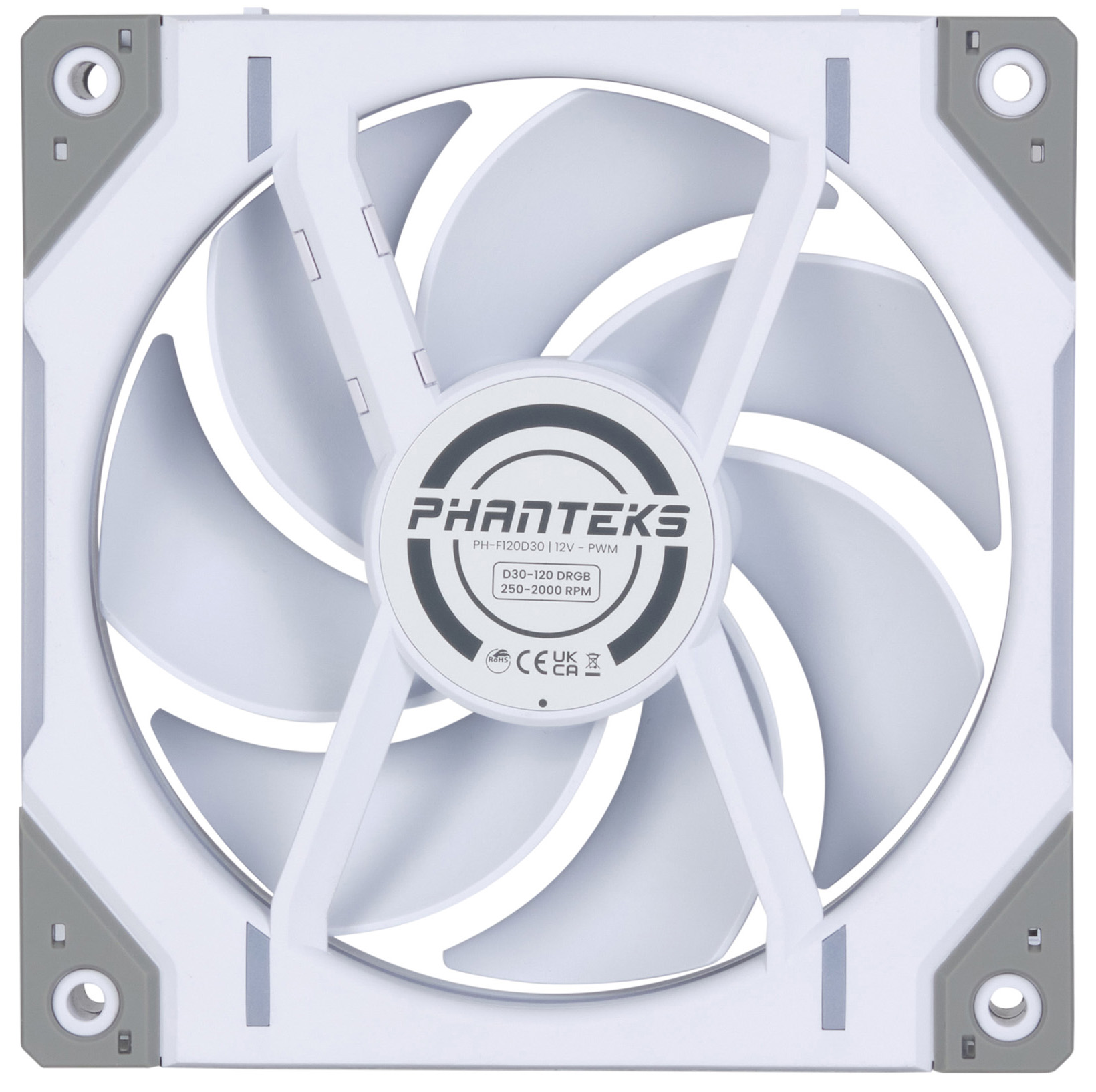 Phanteks - Ventilador Phanteks D30 PWM D-RGB Blanco - 120mm