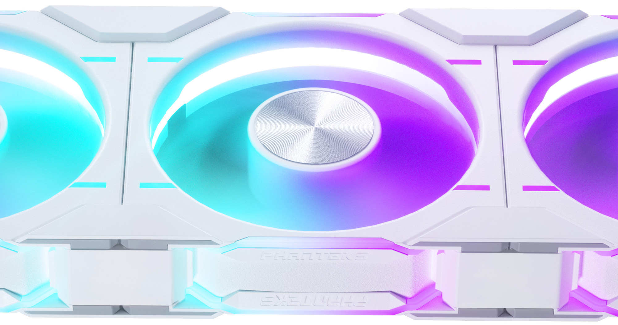 Phanteks - Ventilador Phanteks D30 PWM reverse Airflow D-RGB Blanco Pack 3 - 120mm