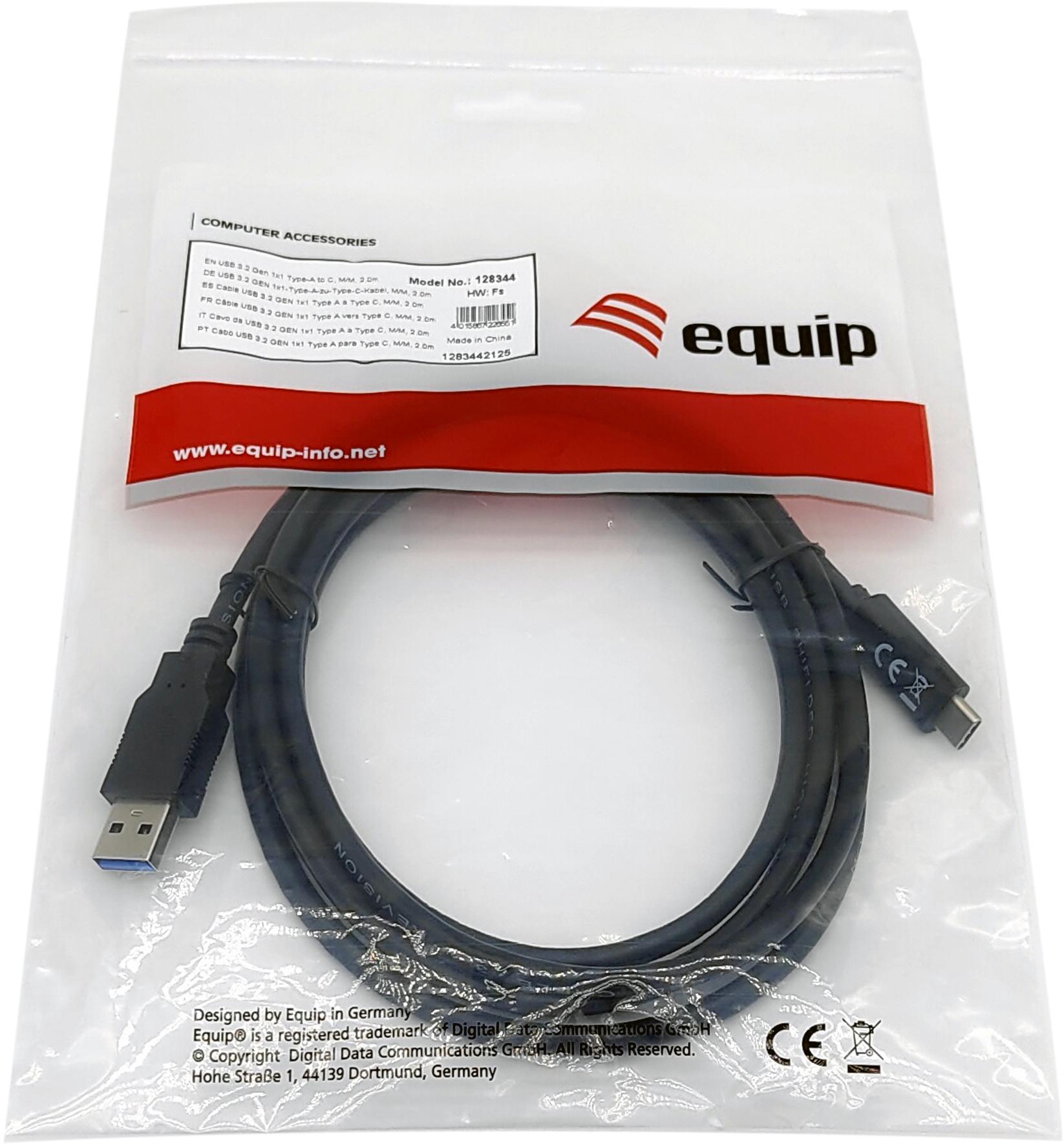 Equip - Cable Equip USB- C > USB-A M/M 2 M Negro