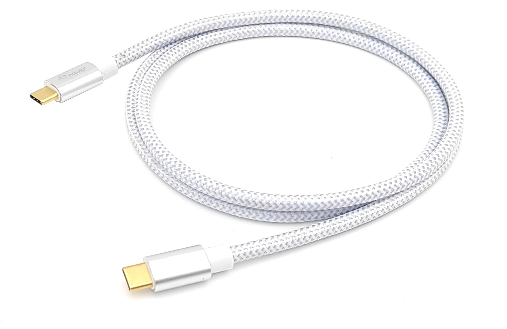 Cable Equip USB 3.2 Gen 2 10Gbps 5A, USB-C M/M 2 M Blanco