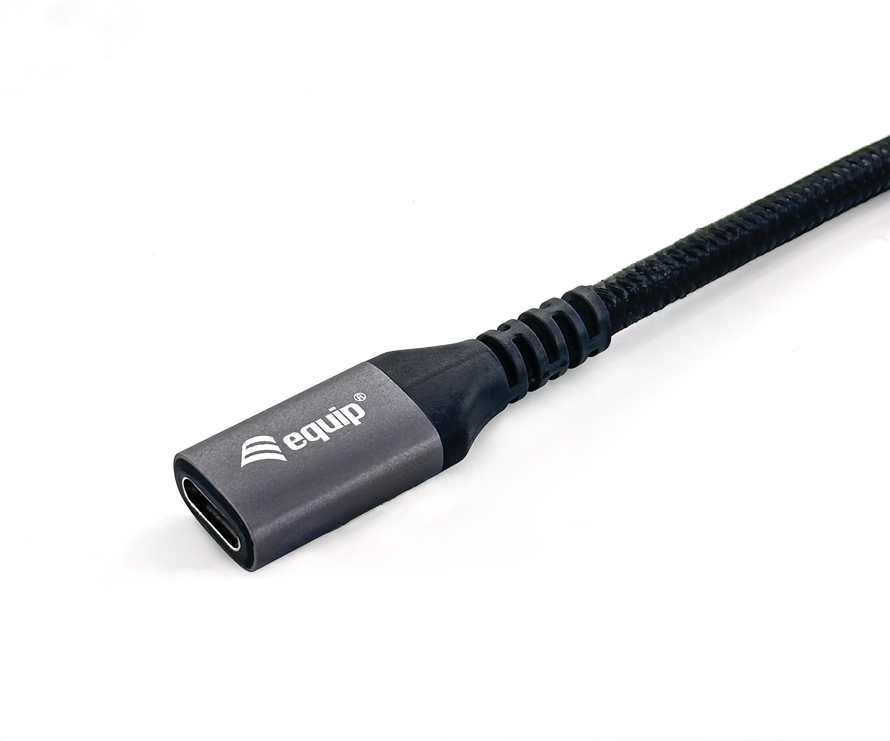 Equip - Cable Equip Extensión USB 3.2 Gen 2 10Gbps, USB-C M/F 0.5 M Negro