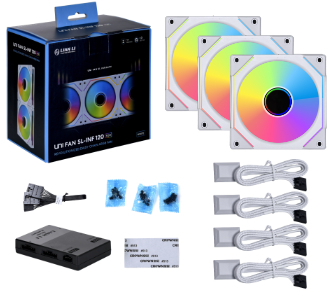 Lian Li - Ventilador Lian Li UNI FAN SL120 Infinity RGB Reverse Blade PWM Blanco 120mm (Pack 3)