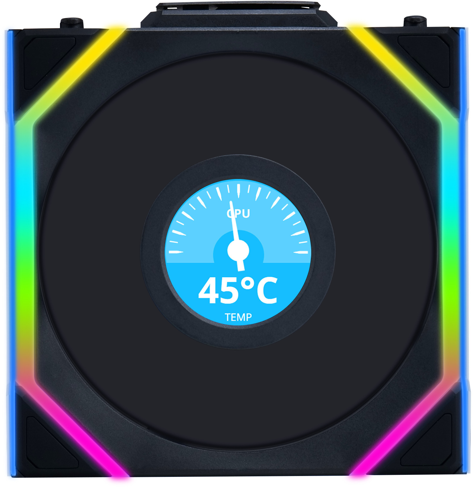 Ventilador Lian Li UNI FAN SL120 LCD Wireless RGB Reverse Blade PWM Negro 120mm