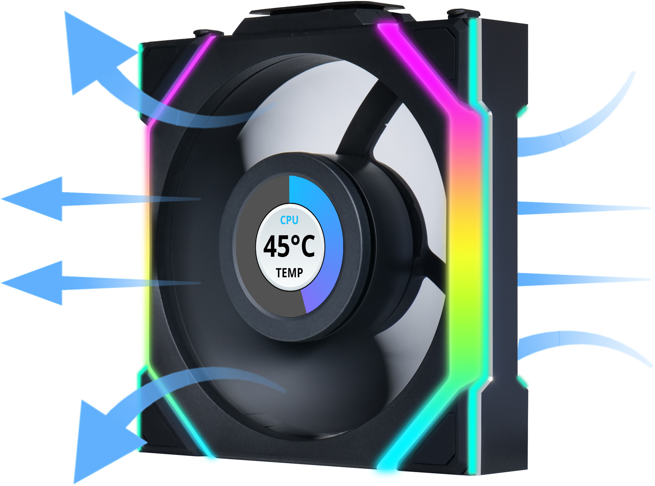 Lian Li - Ventilador Lian Li UNI FAN SL120 LCD Wireless RGB Reverse Blade PWM Negro 120mm