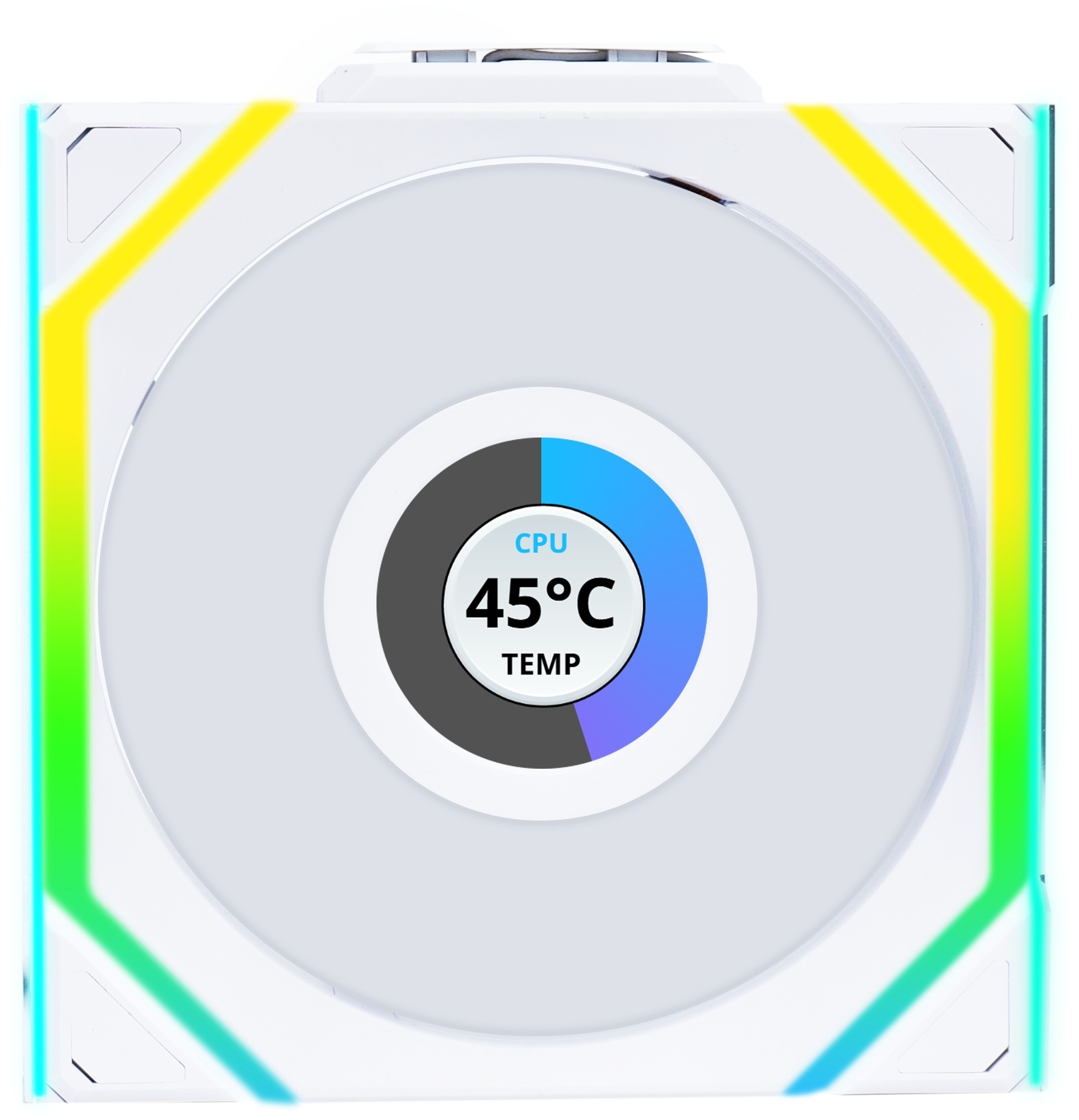 Ventilador Lian Li UNI FAN SL120 LCD Wireless RGB Reverse Blade PWM Blanco 120mm