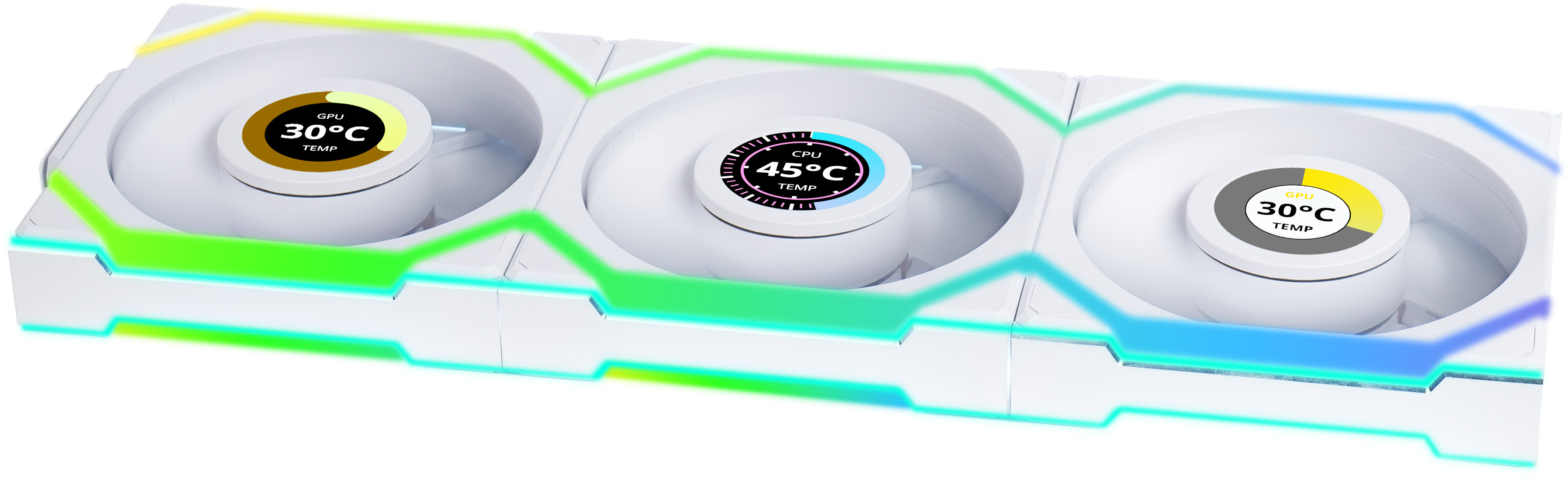 Lian Li - Ventilador Lian Li UNI FAN SL120 LCD Wireless RGB Reverse Blade PWM Blanco 120mm (Pack 3)