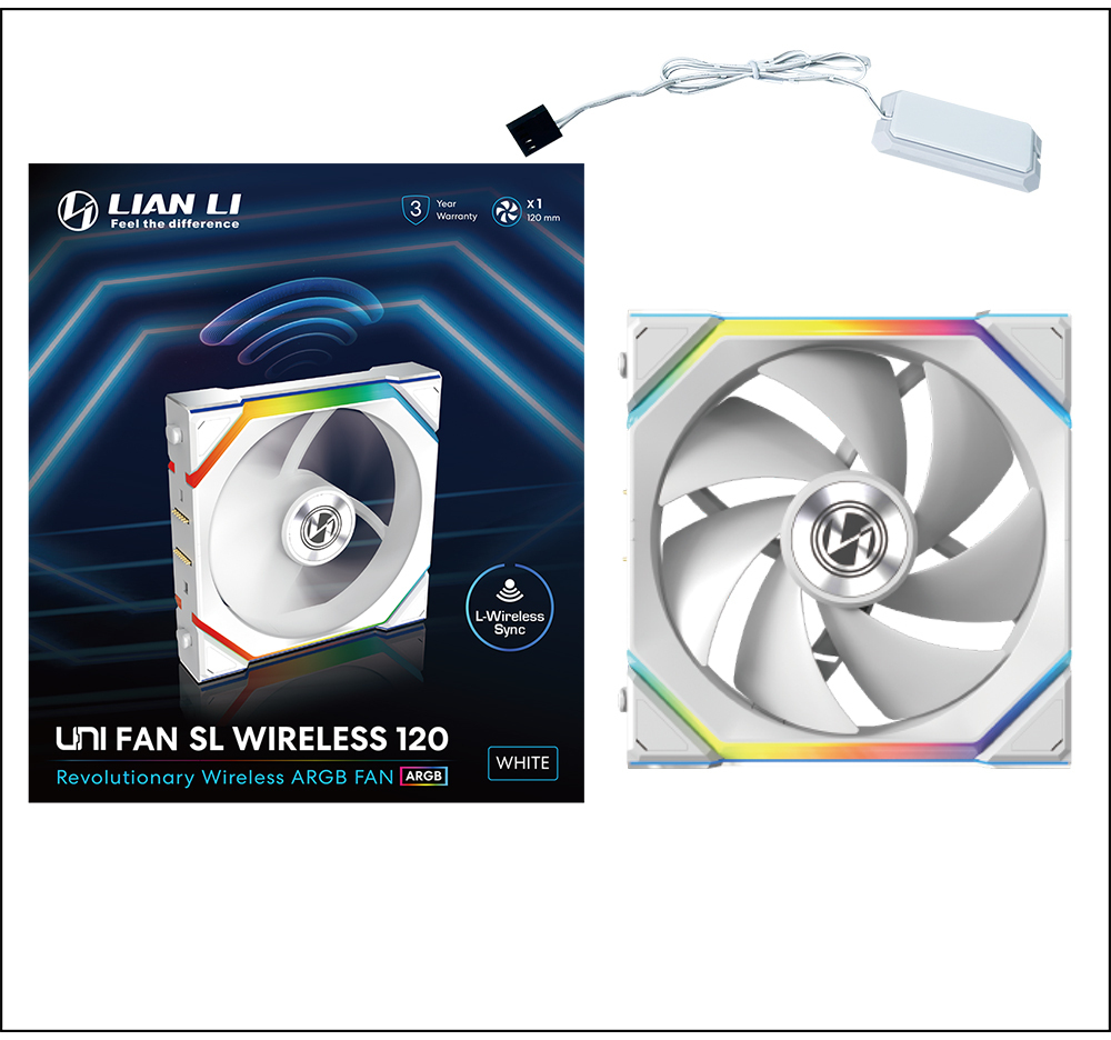 Lian Li - Ventilador Lian Li UNI FAN SL120 Wireless RGB PWM Blanco 120mm