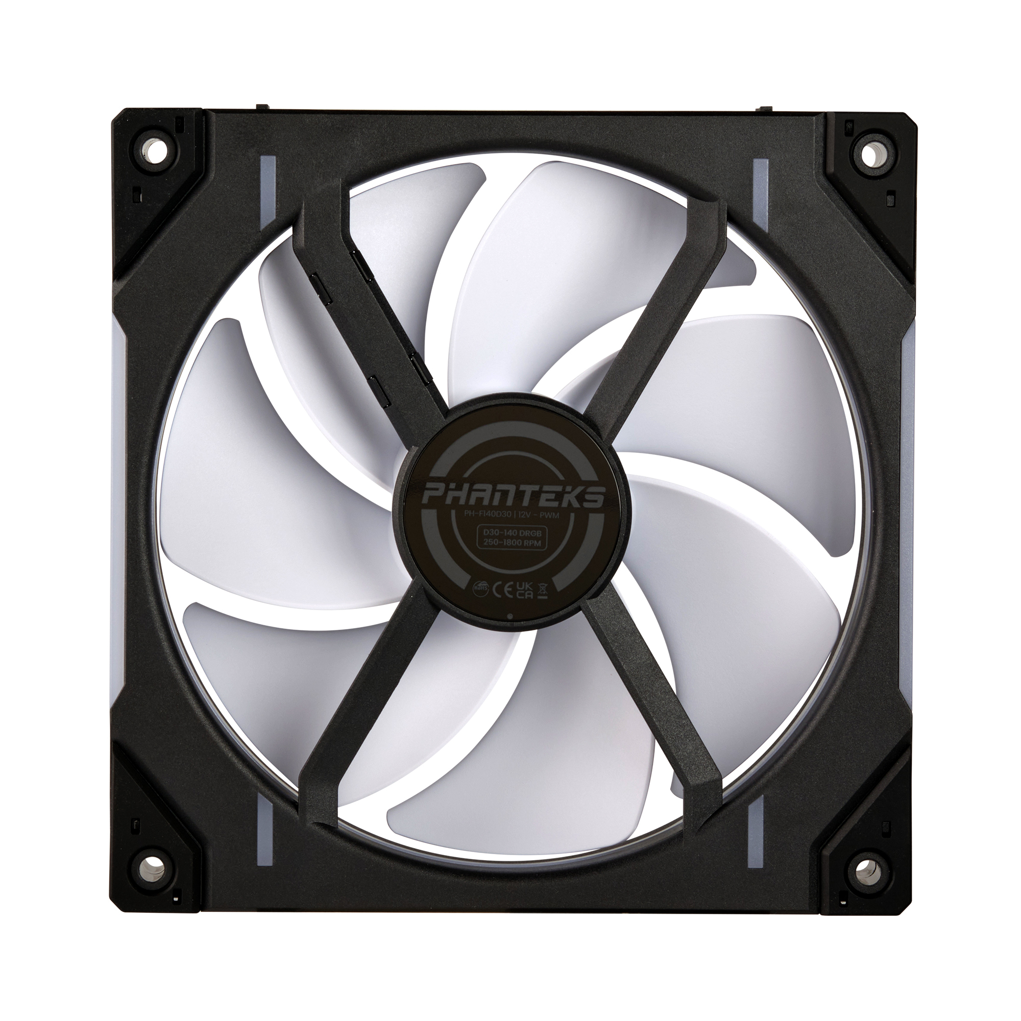 Phanteks - Ventilador Phanteks D30 PWM reverse Airflow D-RGB Negro Pack 3 - 140mm