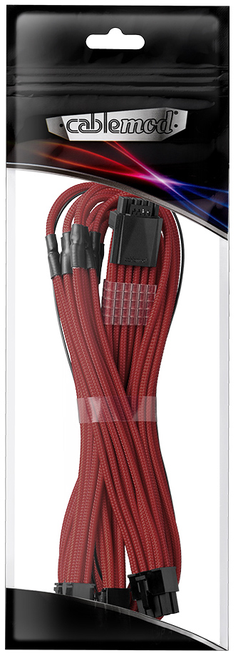 Cable CableMod C-Series Pro ModMesh 12VHPWR 3x PCI-e para Asus/Seasonic 60cm Rojo Oscuro