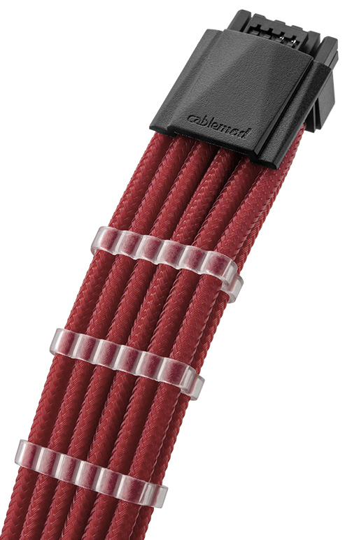 CableMod - Cable CableMod C-Series Pro ModMesh 12VHPWR 3x PCI-e para Asus/Seasonic 60cm Rojo Oscuro